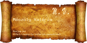 Mészöly Valéria névjegykártya