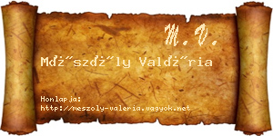 Mészöly Valéria névjegykártya